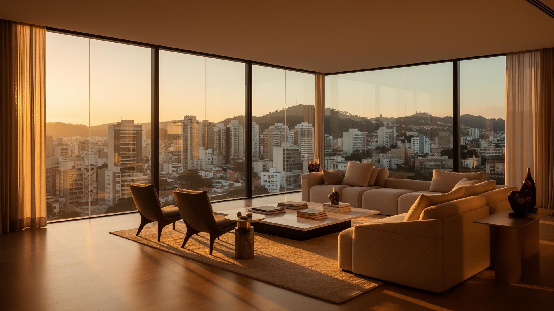 Apartamento sofisticado em Belo Horizonte com vista para a cidade